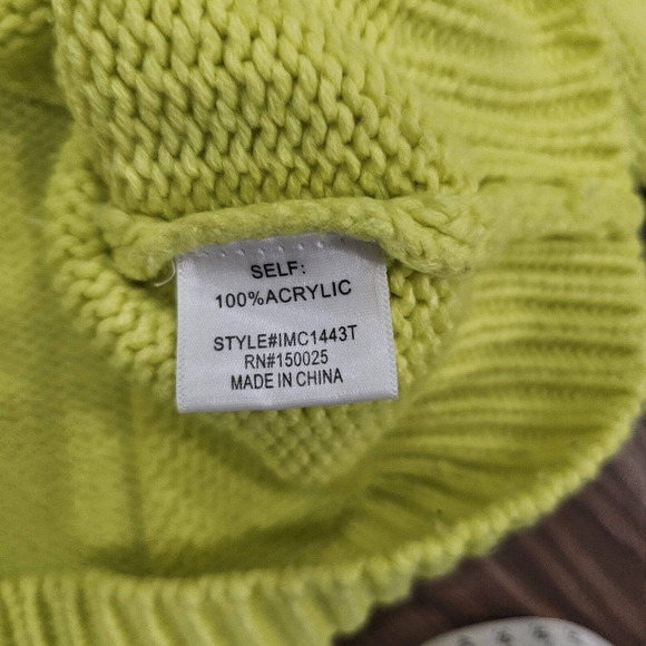 Emory Park Neon Knit Pullover Crop Sweater,‎ Size S Neon - Picture 4 of 7